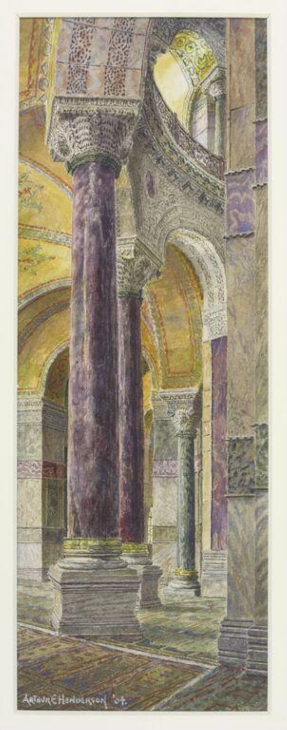 Watercolor of Historic Building Interior