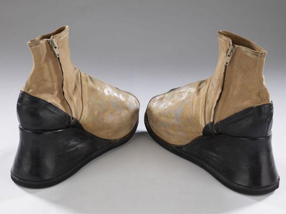 Vintage Two-tone Platform Ankle Boots