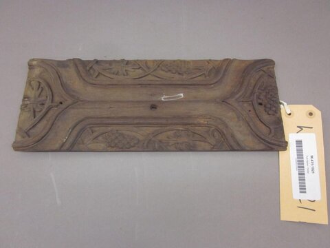 Carved Antique Wooden Panel With Tag