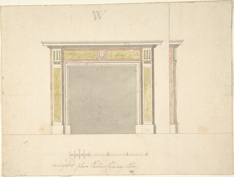 Chimney Piece Architectural Design Drawing
