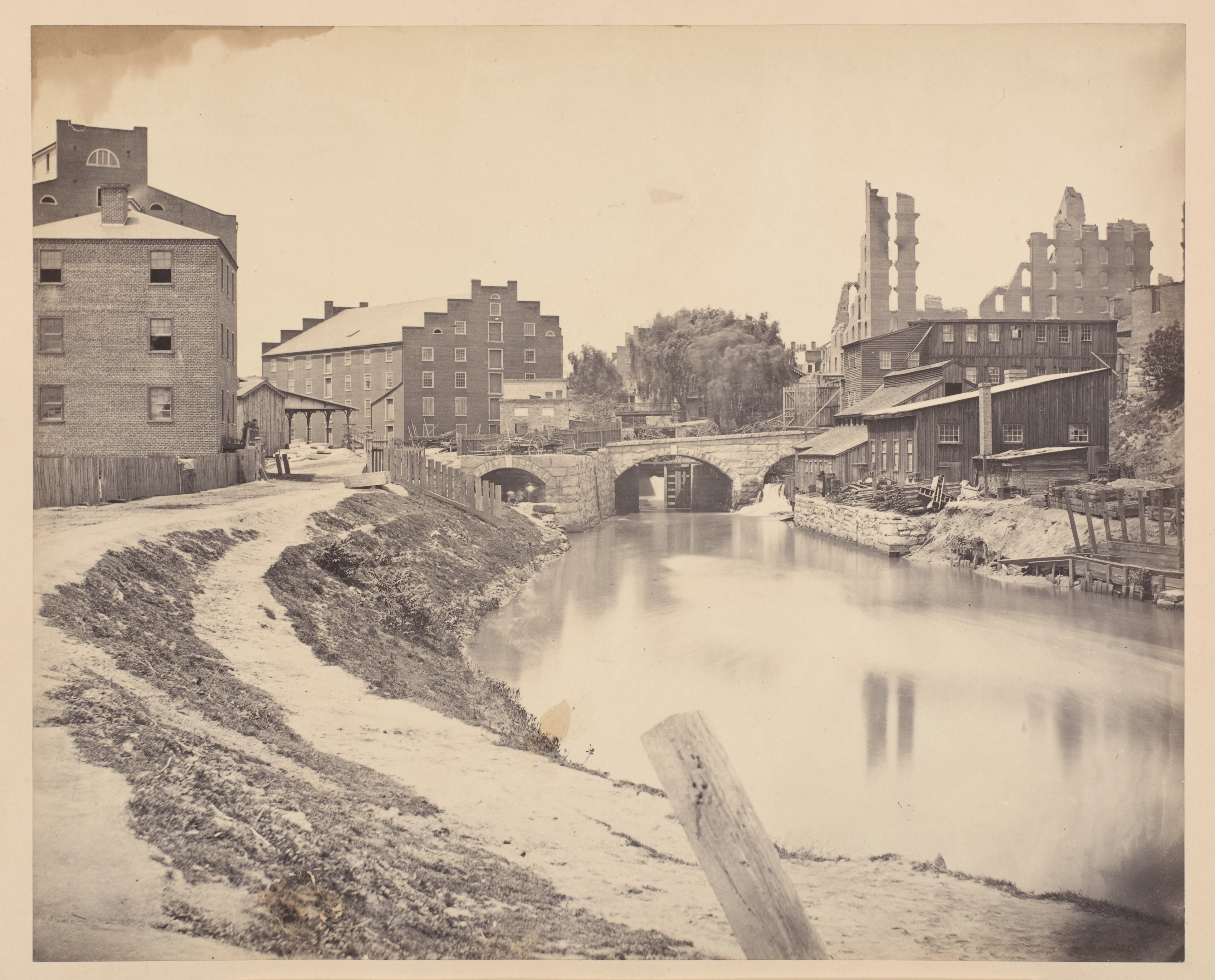 19th Century Industrial Riverfront Scene