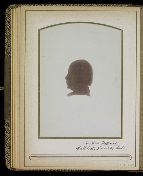 Silhouette Portrait in Antique Photo Album