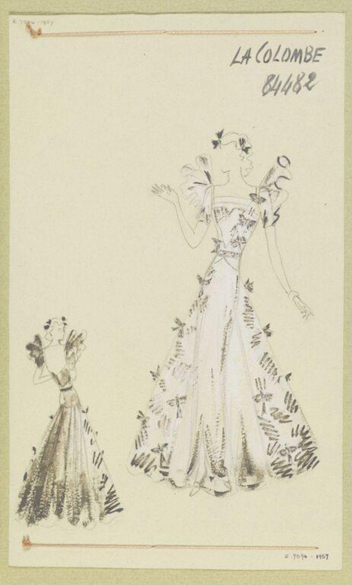La Colombe Evening Gown Fashion Sketch