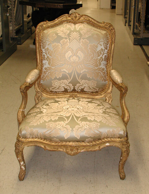 Antique Gilded Upholstered Armchair