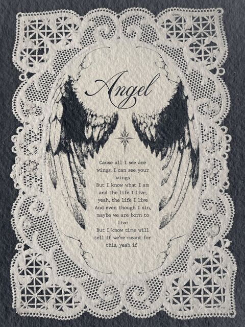Vintage Angel Lyric Print