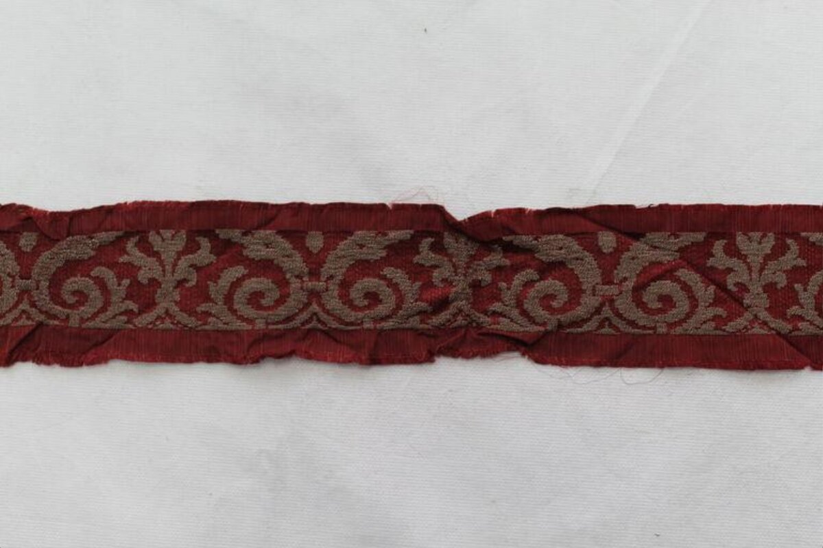 Red Patterned Fabric Trim