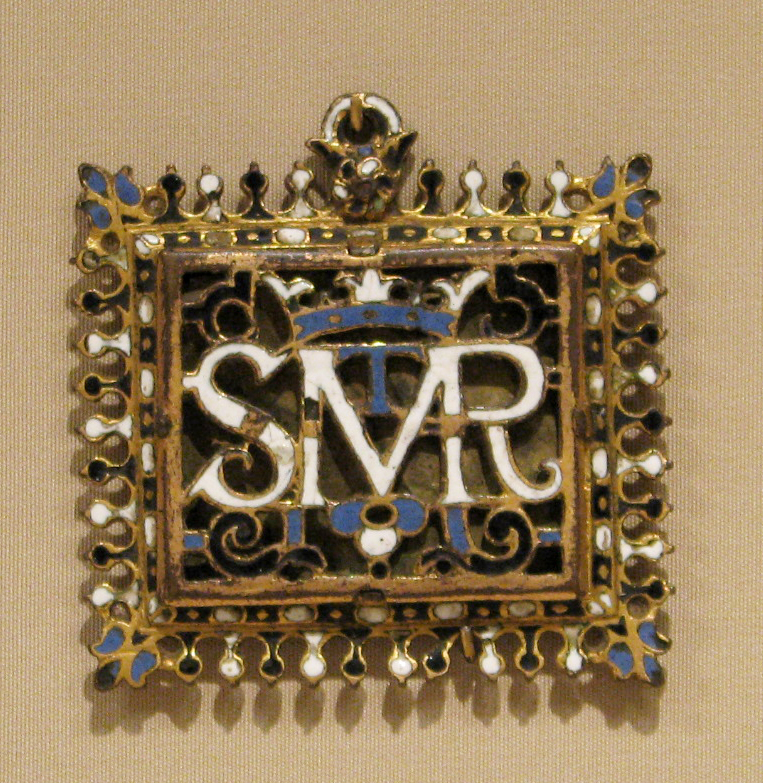 Historical Enamel Monogram Pendant