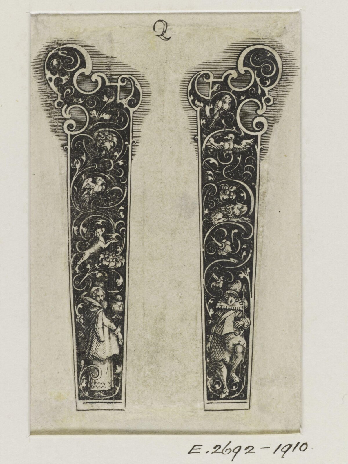 Two Engraved Decorative Knife Handle Designs