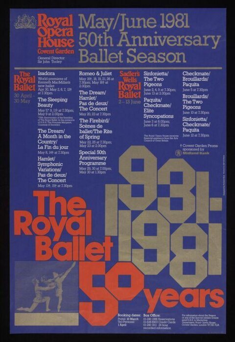 1981 Royal Ballet 50th Anniversary Poster