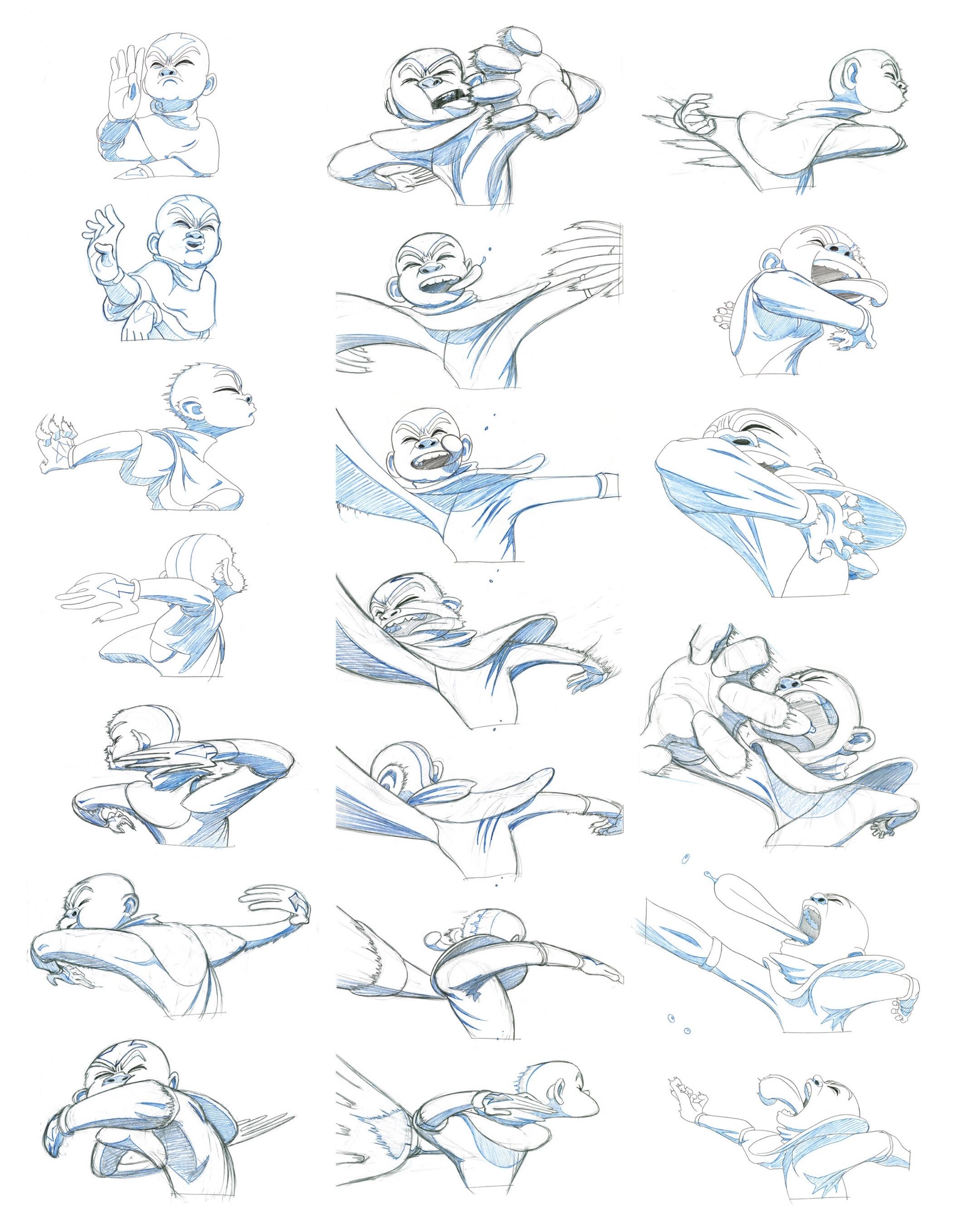 Monkey Sneezing Animation Pose Sketches