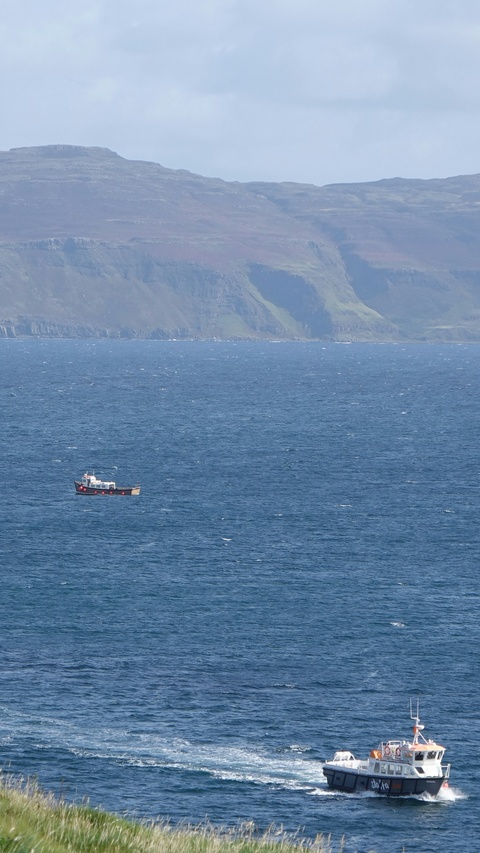 Two Boats on Coastal Open Sea