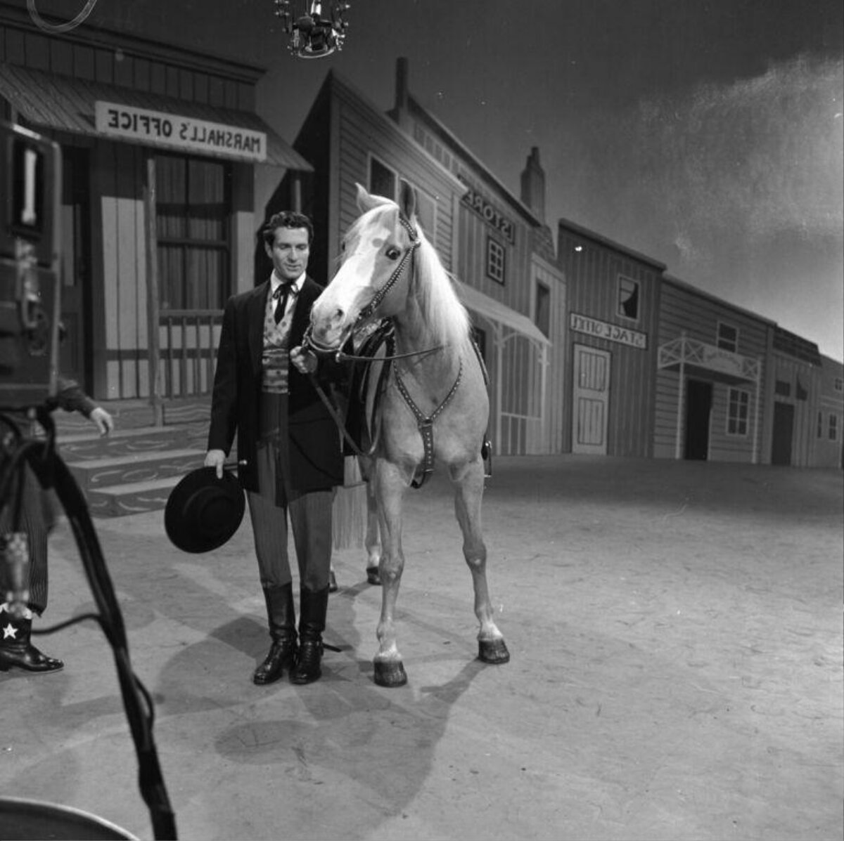 Western Actor With Horse On Film Set