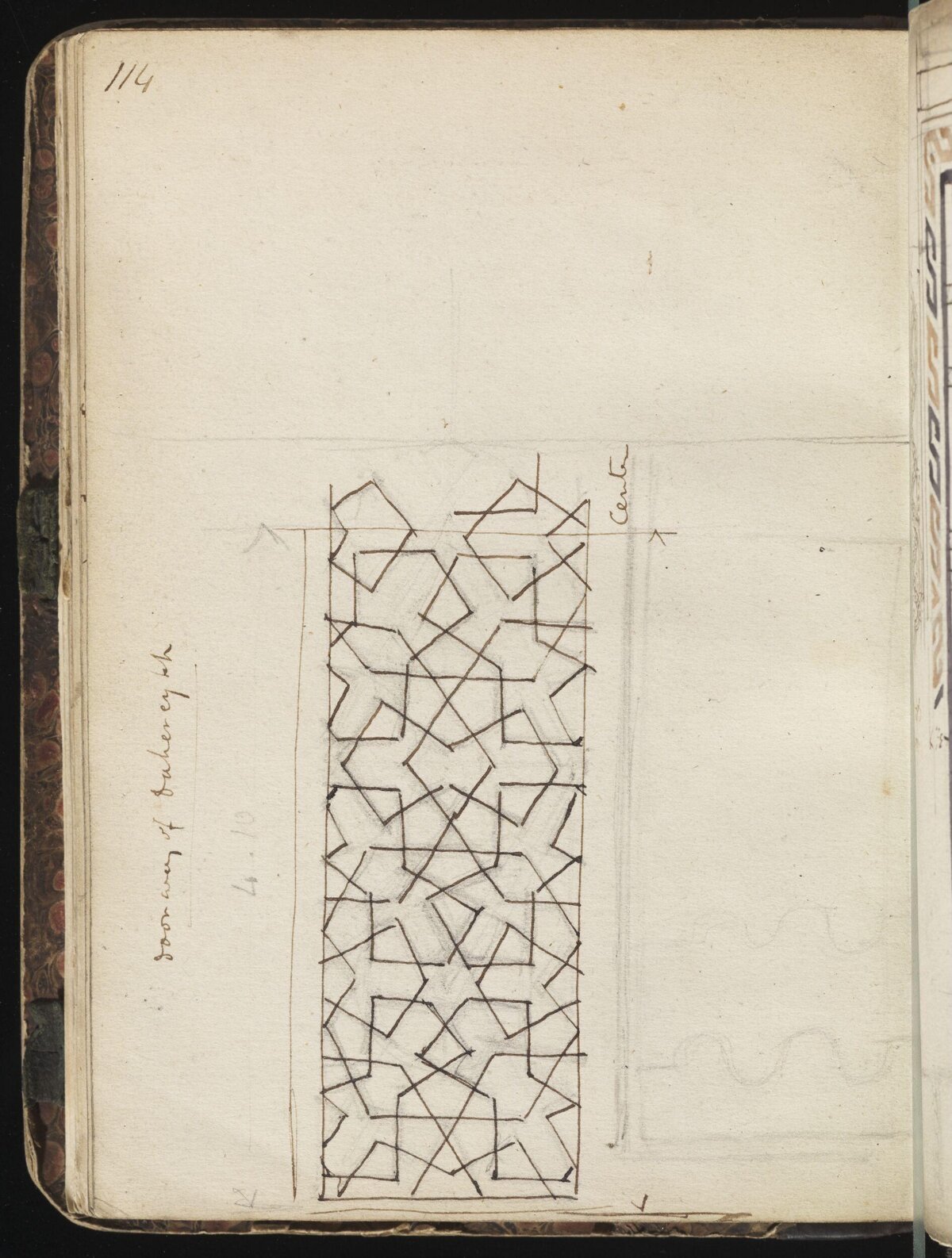 Geometric Pattern Sketch on Notebook Page