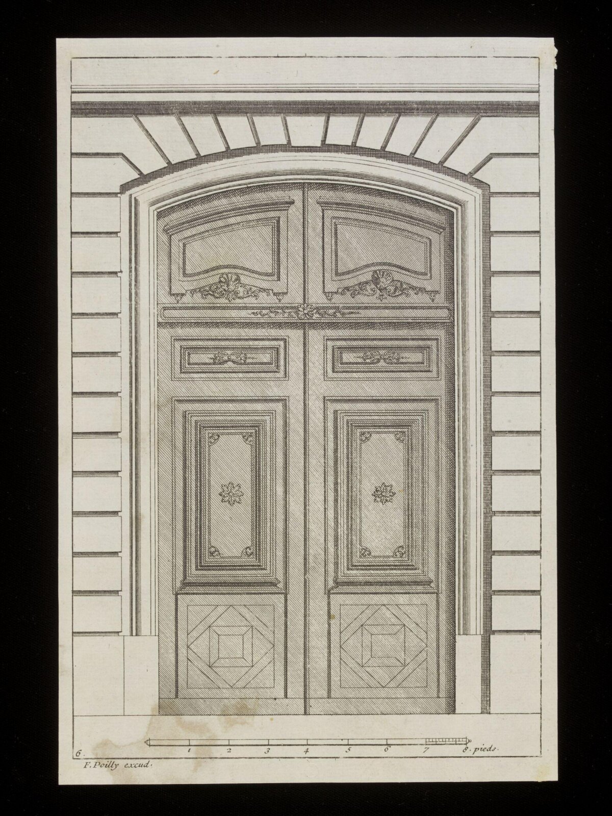 Engraved Double Door Architectural Design