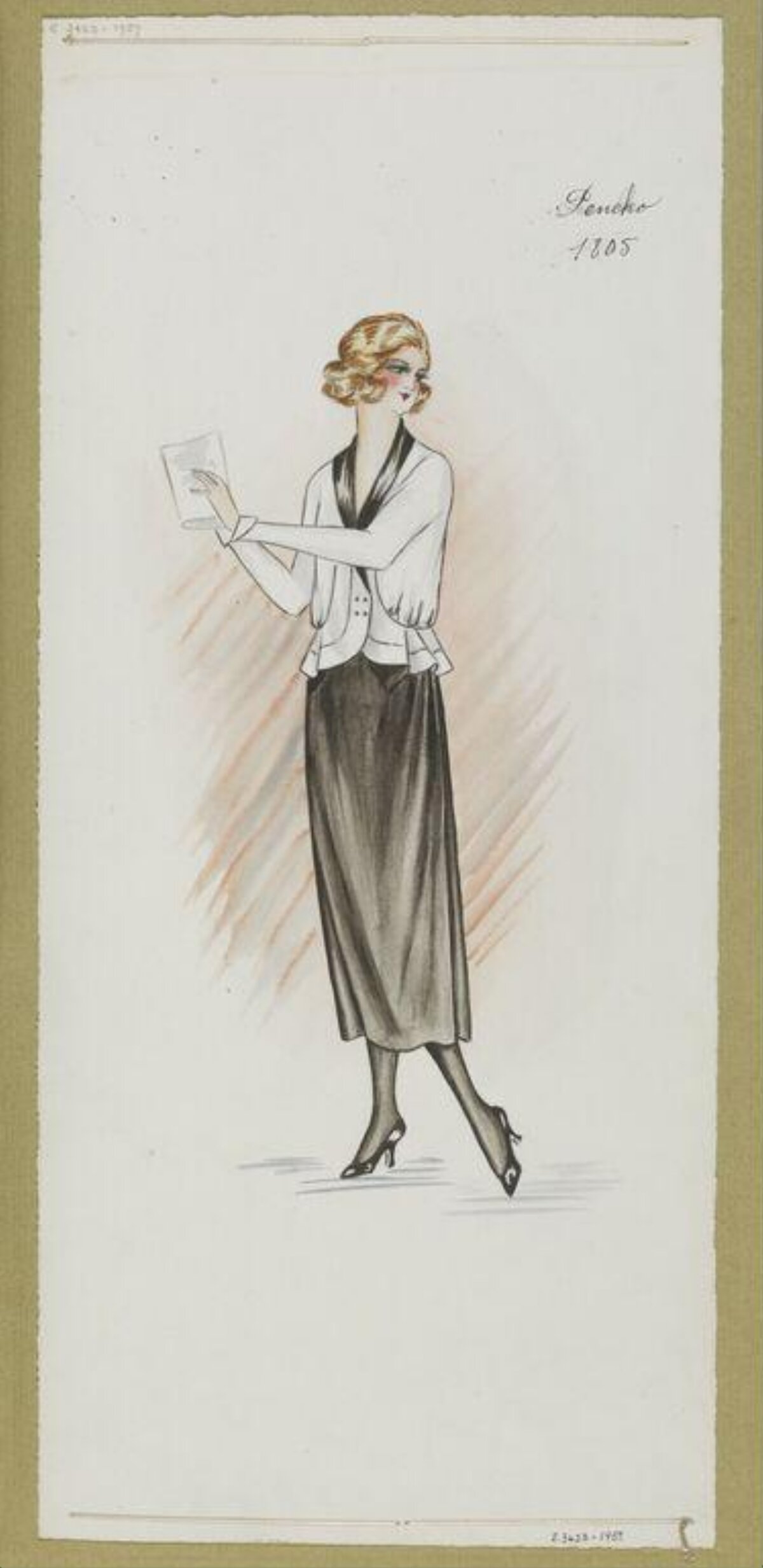 Vintage 1920s Fashion Sketch