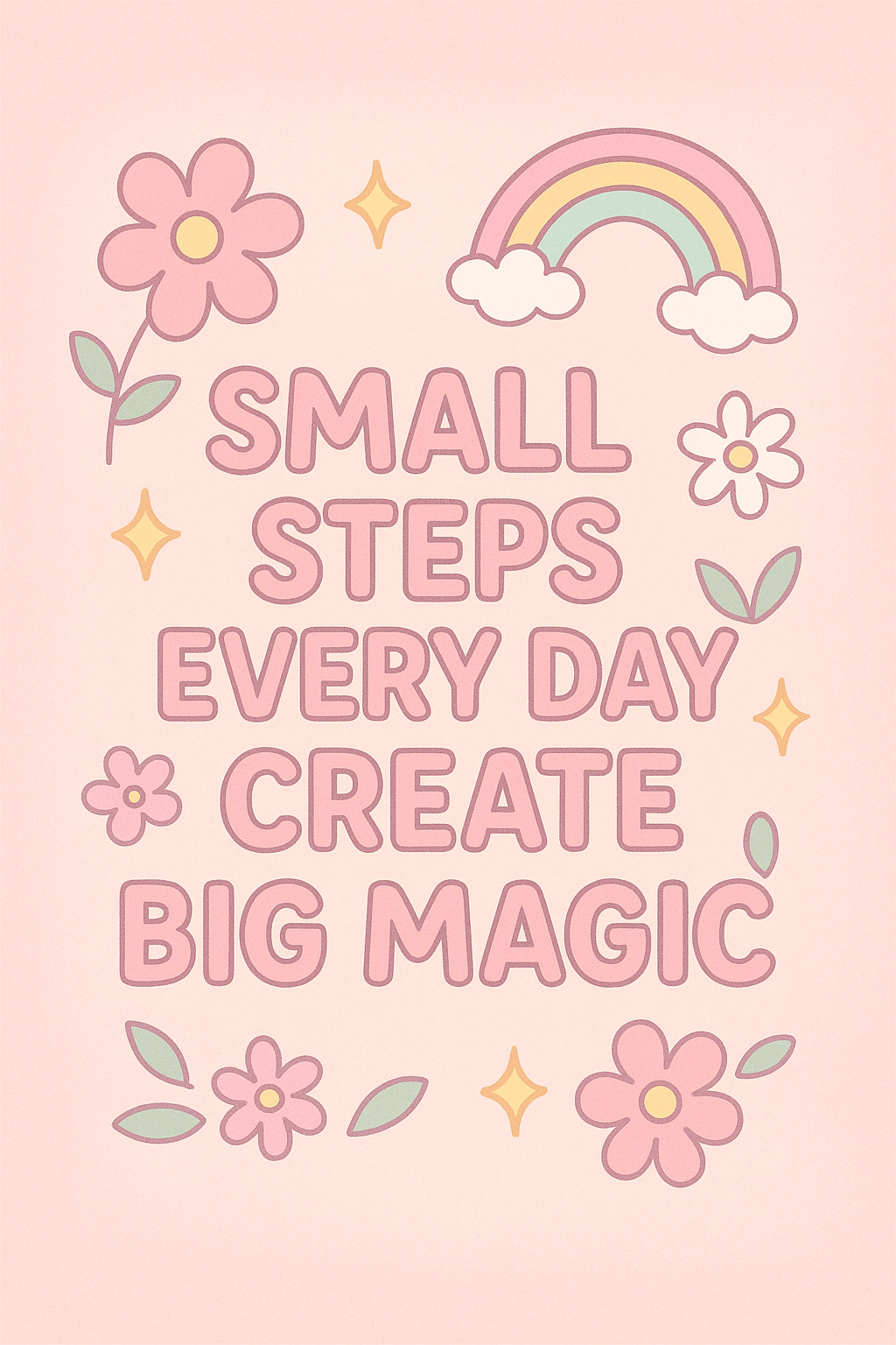 Small Steps Big Magic Motivational Poster