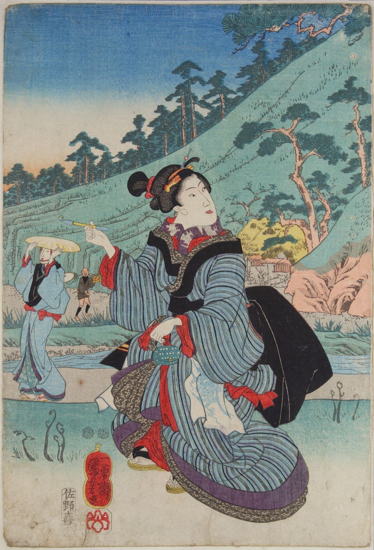 Ukiyo-e Woman Spring Outing