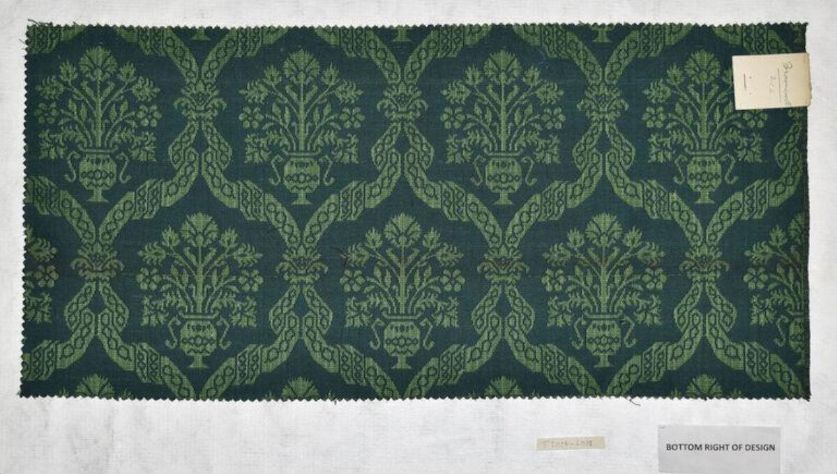 Vintage Green Woven Textile Sample