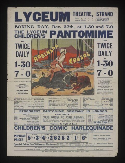Vintage Robinson Crusoe Pantomime Poster