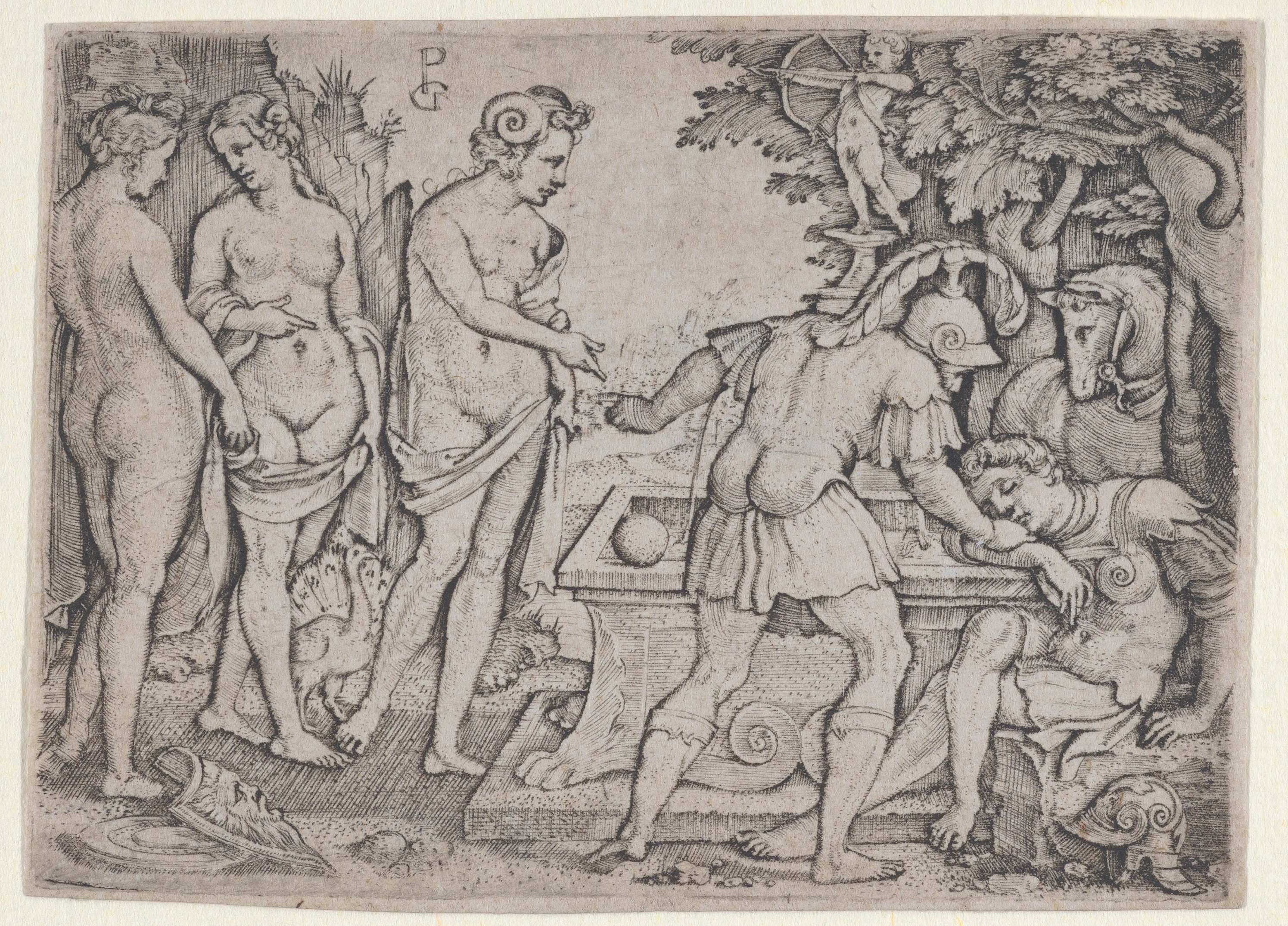 The Judgment of Paris Engraving