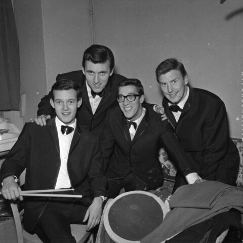 Four Member Band Backstage Portrait