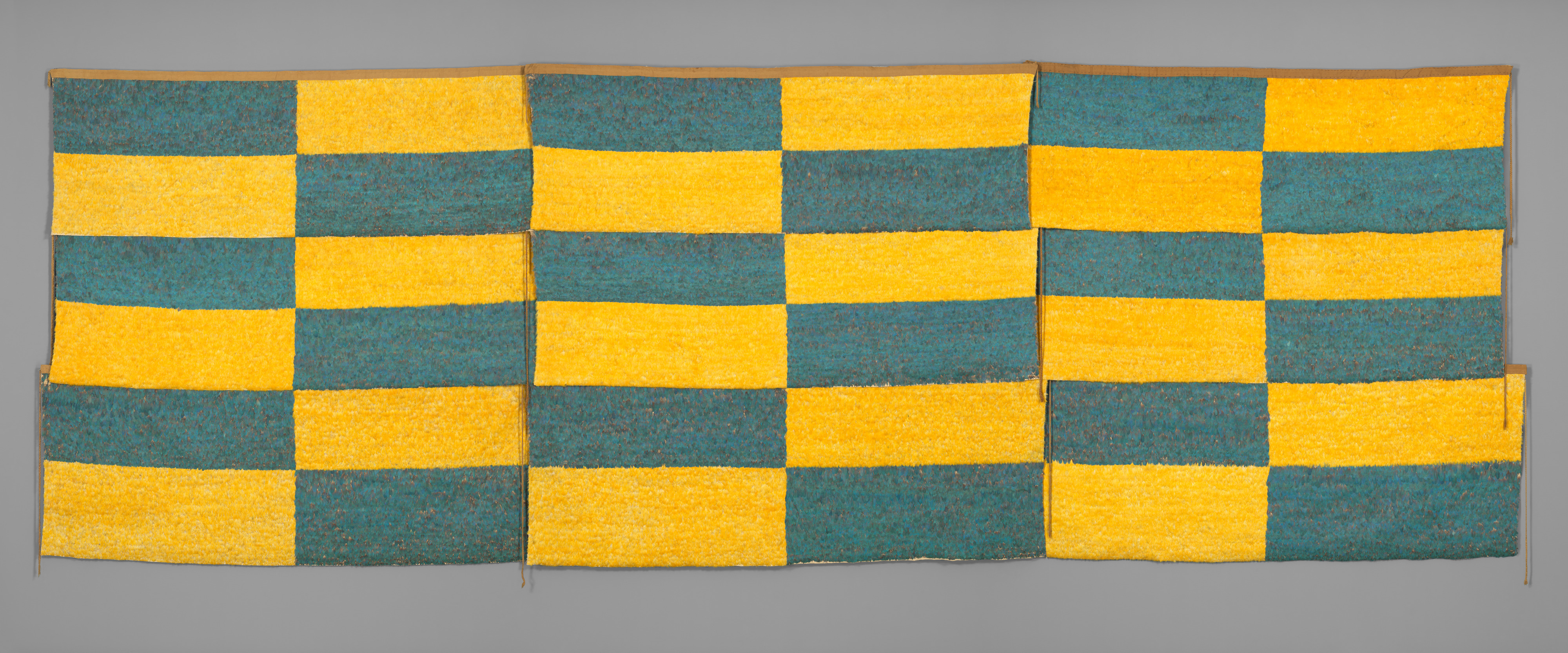 Blue Yellow Checkered Woven Textile