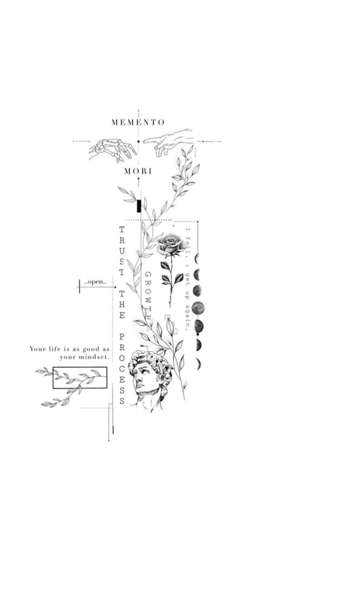 Memento Mori Spine Tattoo Design