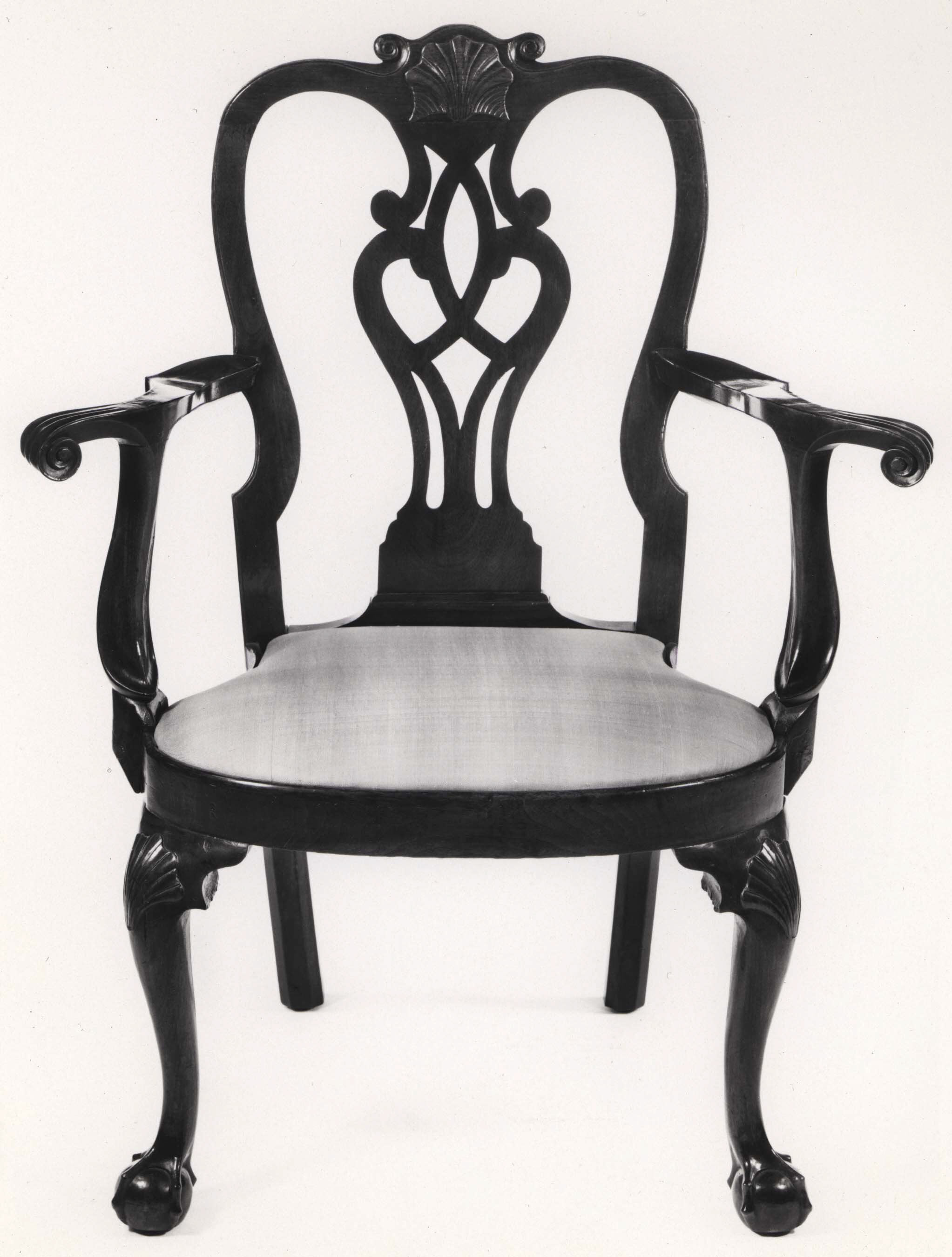 Antique Carved Wooden Armchair