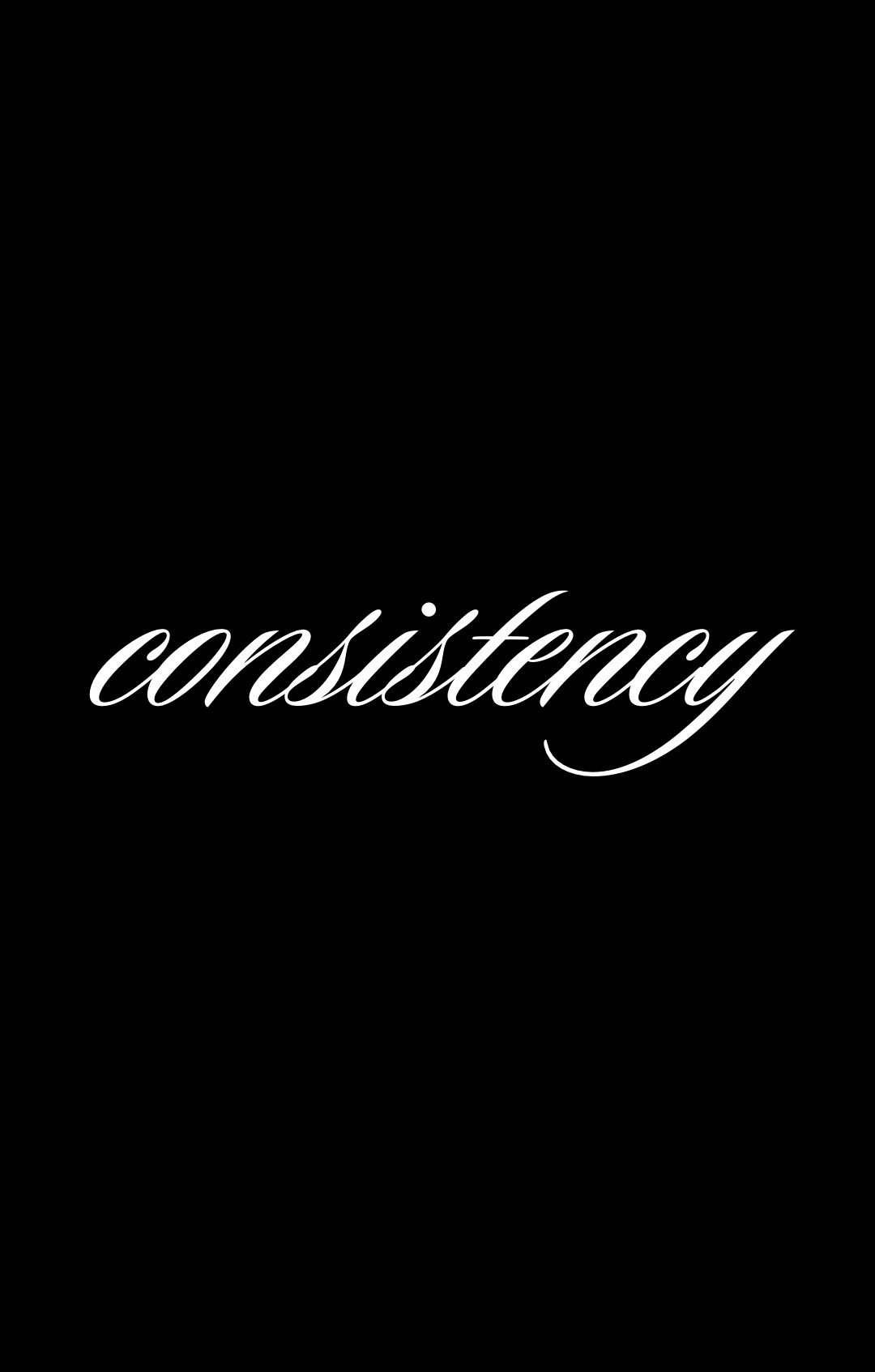 Consistency Text on Black Background