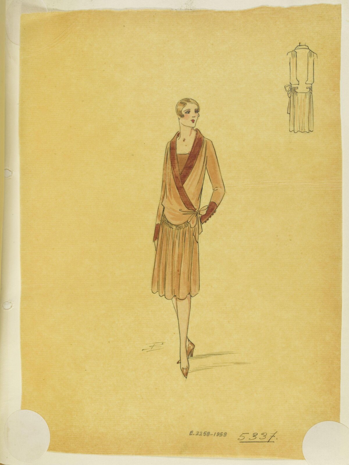 1920s Day Dress Fashion Sketch