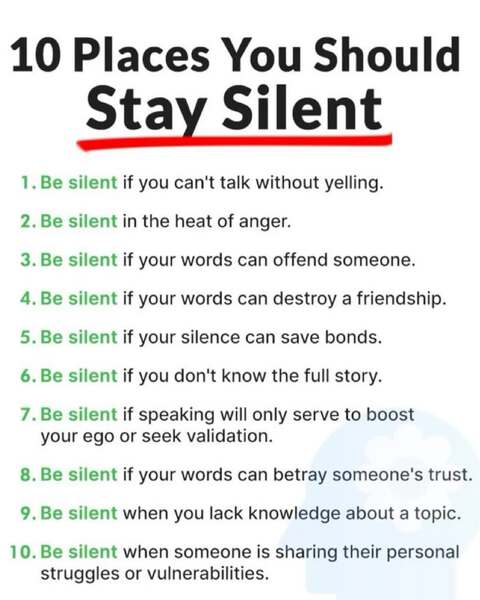 10 Places You Should Stay Silent