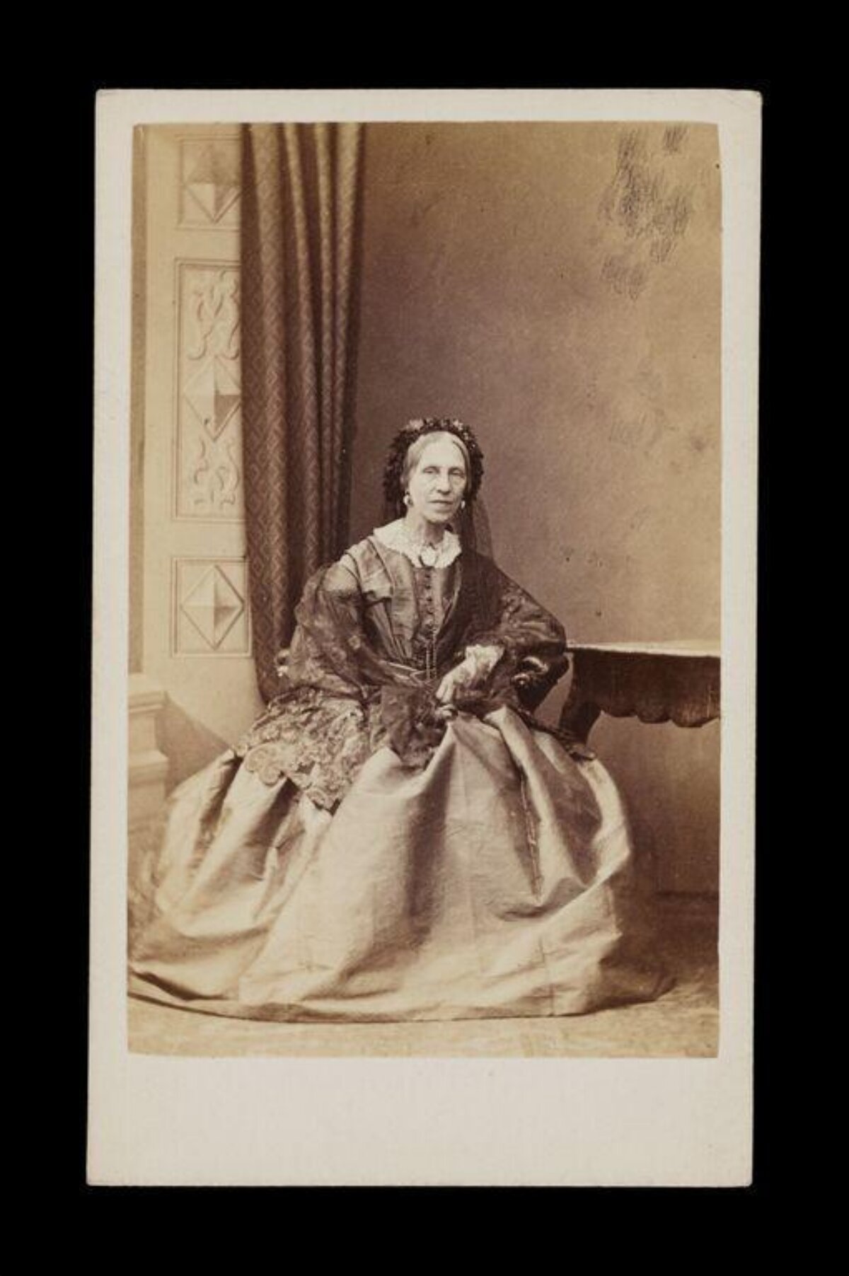 Vintage Seated Elderly Woman Portrait