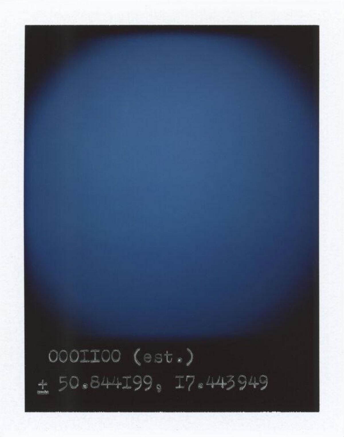 Handwritten Coordinates on Blue Background