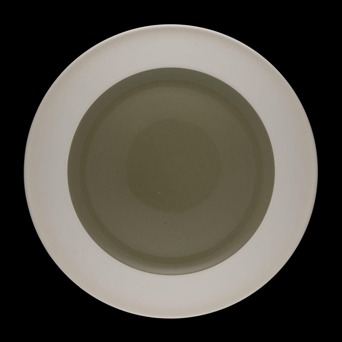 Two-tone Ceramic Plate on Black Background