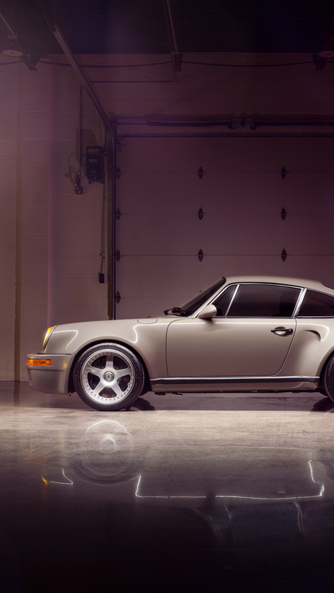 Classic Beige Porsche in Garage