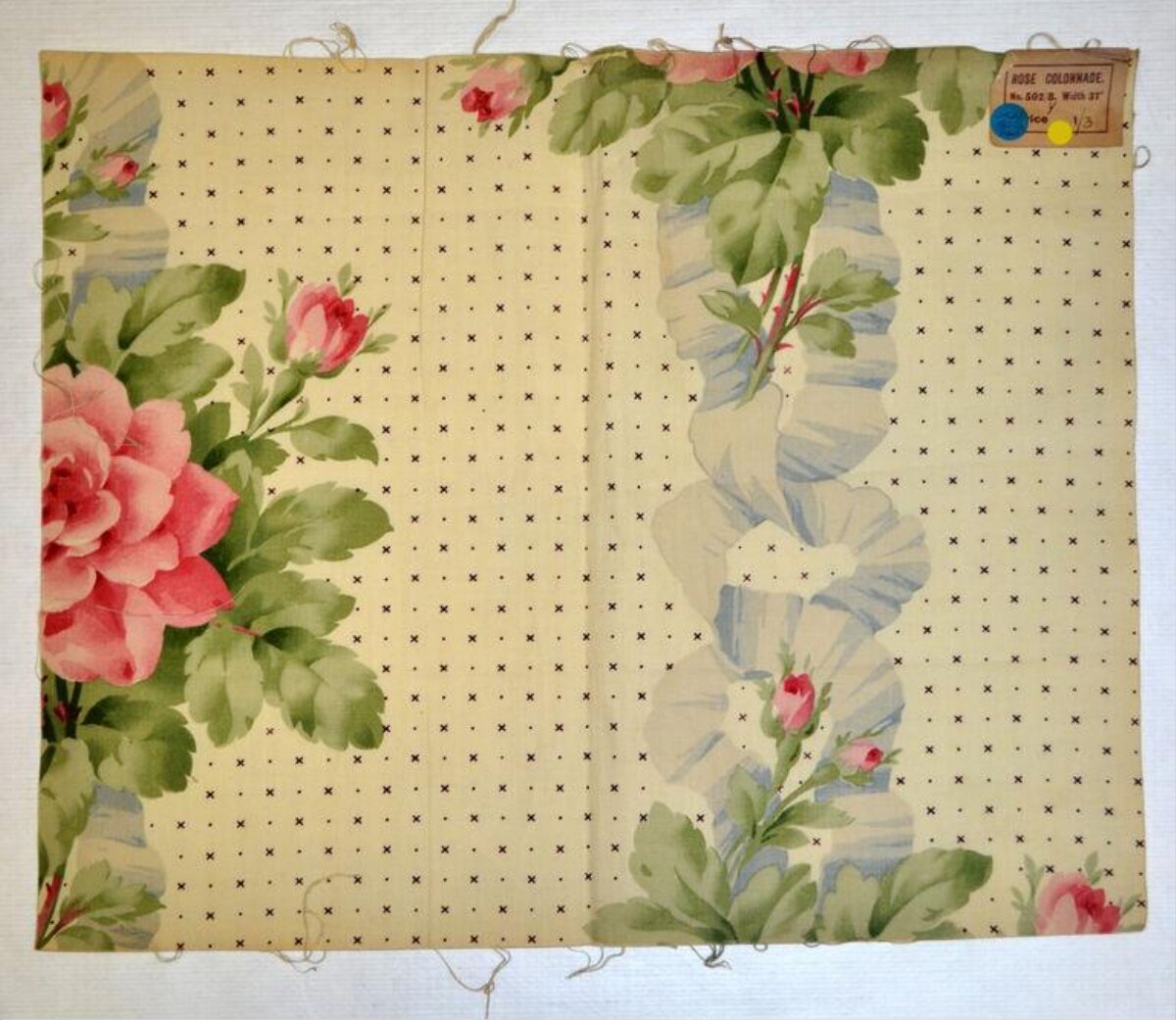 Vintage Rose Pattern Fabric Sample
