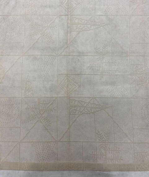 Light Beige Geometric Woven Rug