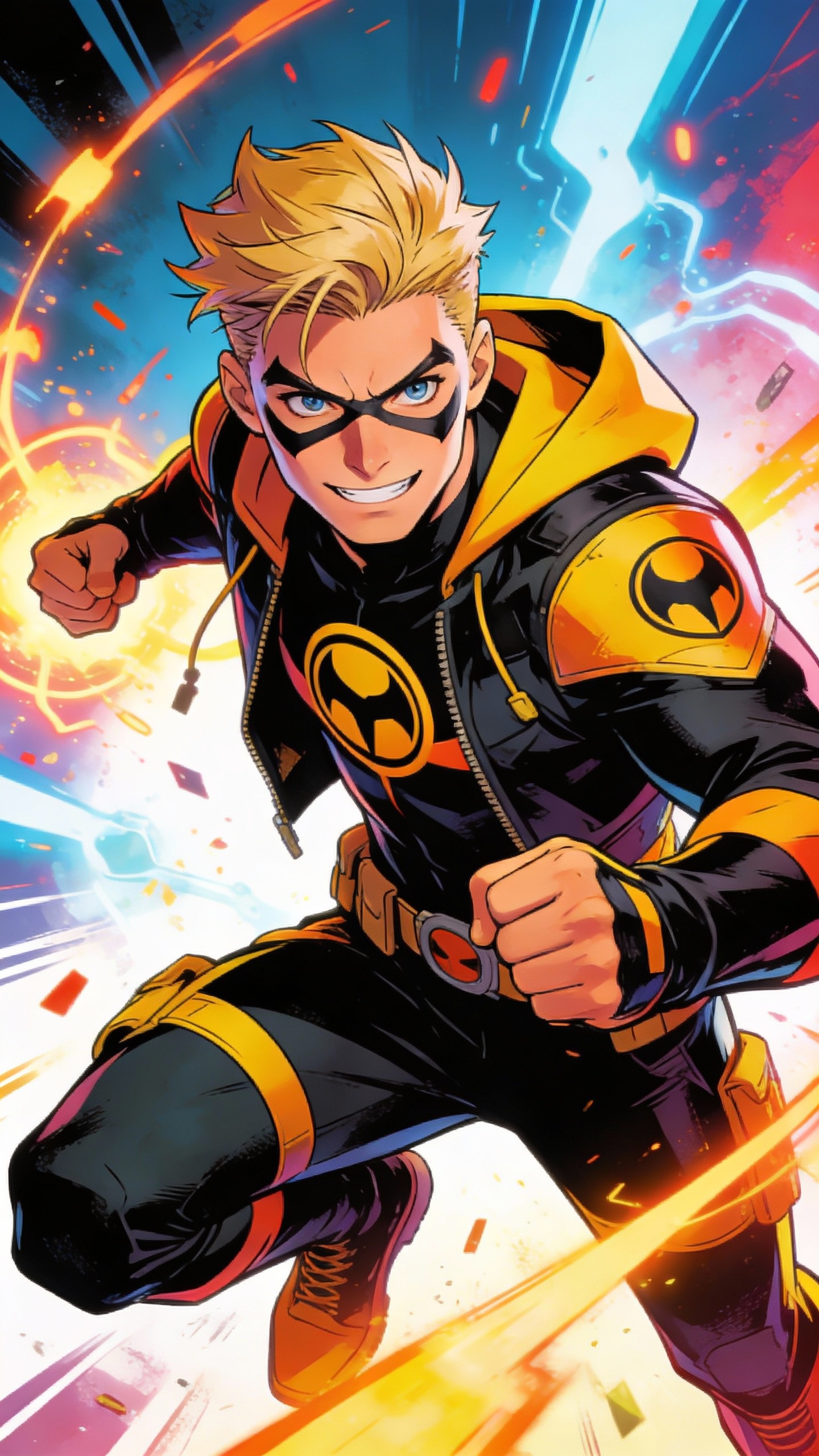Blonde Masked Comic Superhero