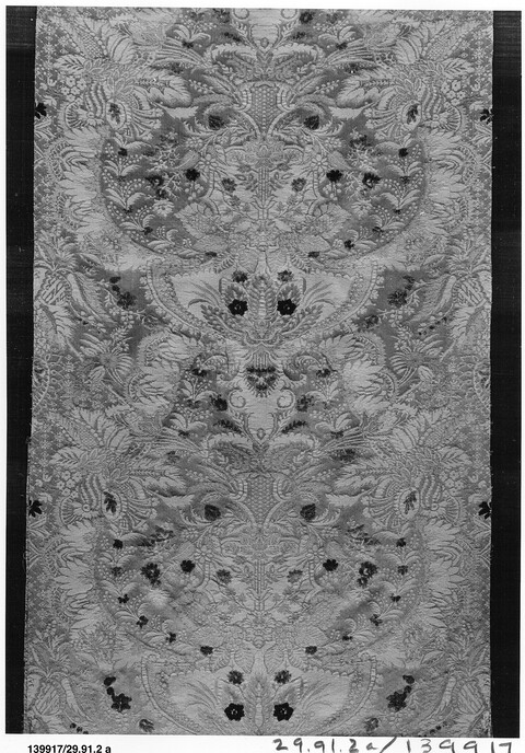 Antique Floral Brocade Textile Fragment