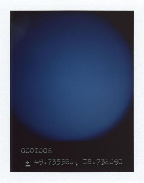 Blue Gradient Polaroid with Coordinates