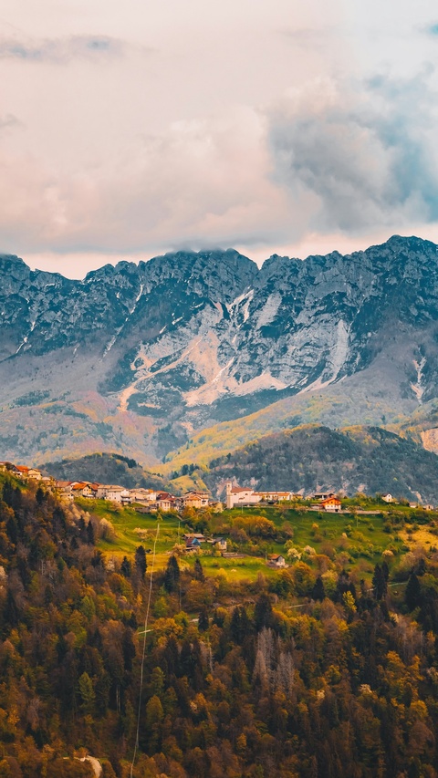 Alpine Mountain Village Landscape