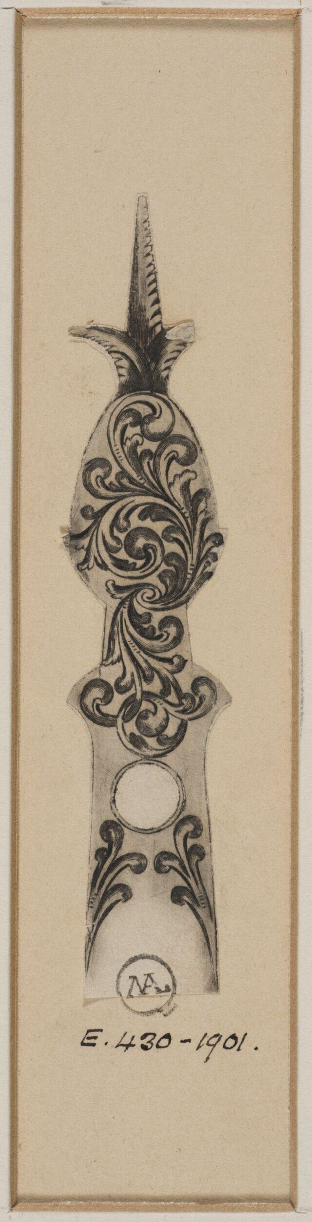 Ornate Dagger Hilt Design Sketch
