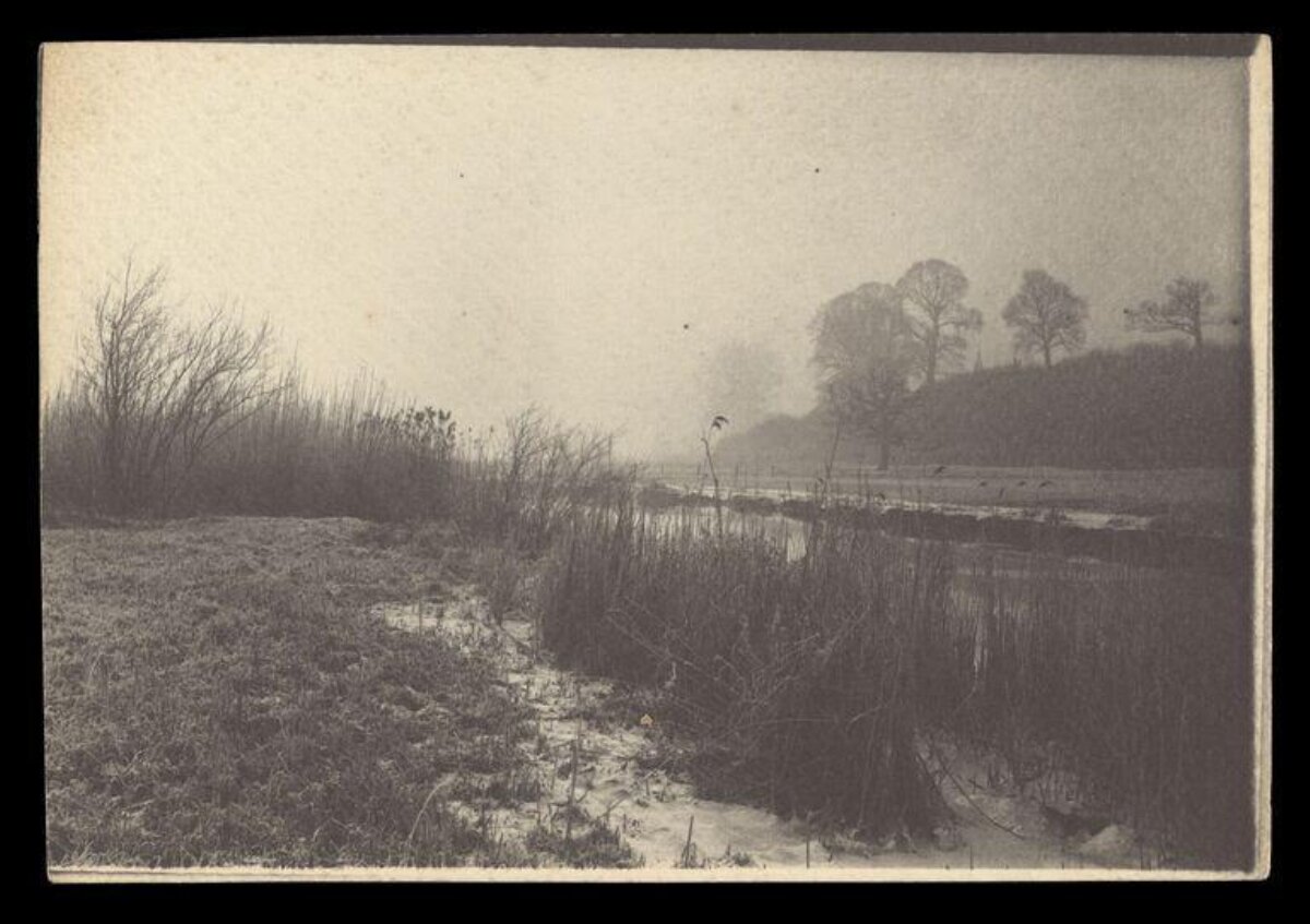 Foggy Riverside Monochrome Landscape