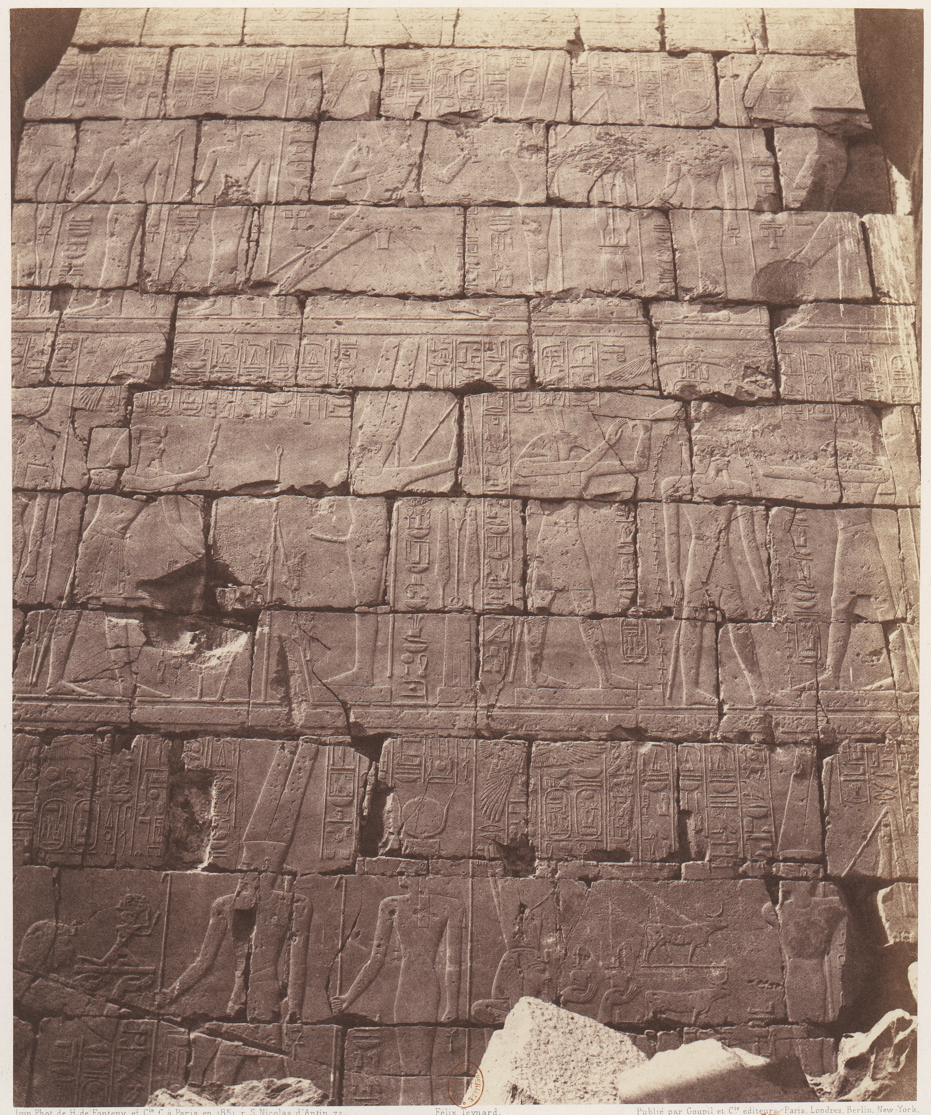 Ancient Egyptian Carved Temple Wall