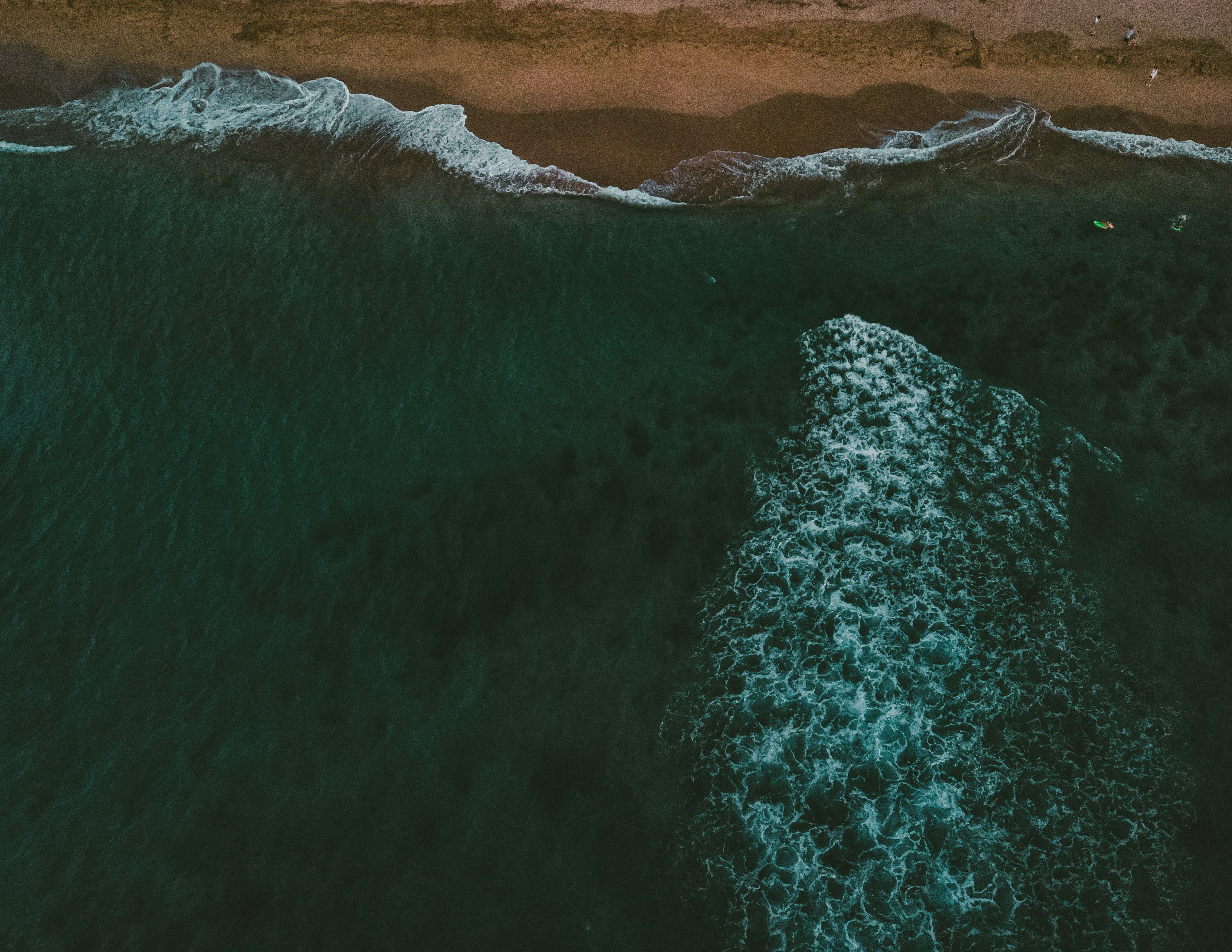 Aerial View of Beach and Sea
