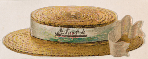 Vintage Printed Straw Boater Hat