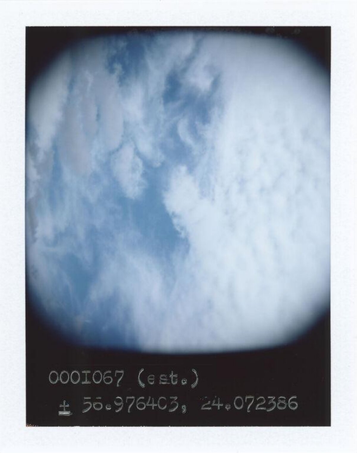 Cloudy Sky Shot With Coordinates