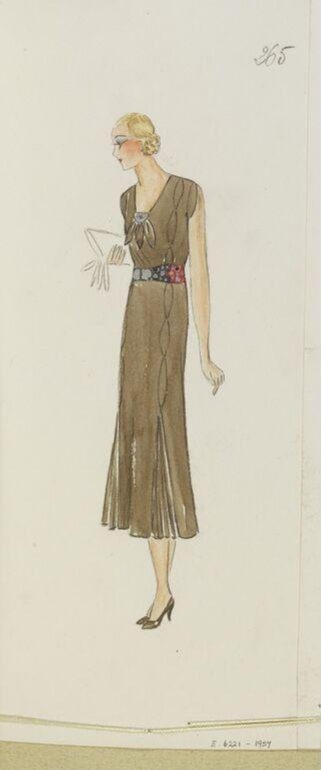 Vintage Women's Dress Fashion Sketch