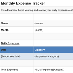 Monthly Expense Tracker