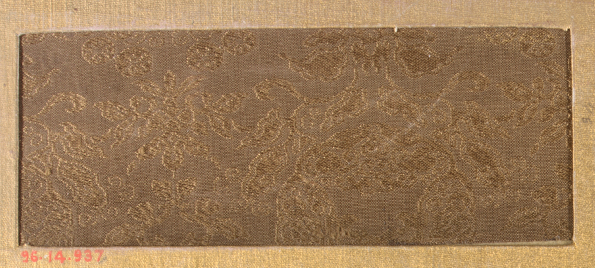 Brown Woven Floral Textile Sample